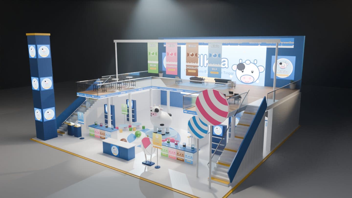 Render booth double decker